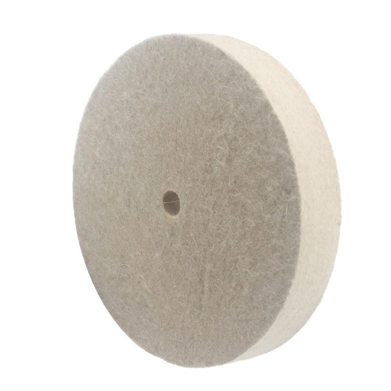 JUNLIXN 𝐉𝐔𝐍𝐋𝐈𝐗𝐍 6 Inch Hard Wool Buffing Wheel - 5/8 Inch Arbor Hole Wool Felt Buffing Polishing Wheels for Die Grinder Bench Grinder - Image 1